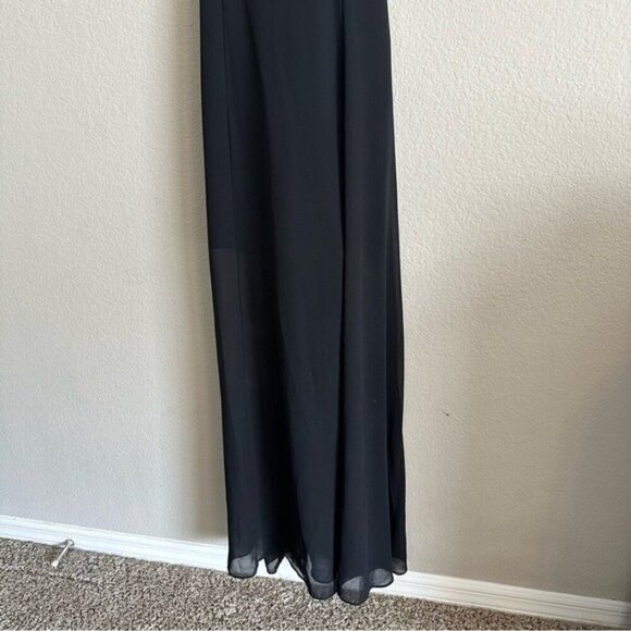 Express Black Chiffon Corset Maxi Dress Sz Small Whimsical Romantic Elegance - Picture 4 of 14